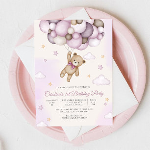 Invitation d'anniversaire au ballon en forme d'our