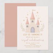Invitation d'anniversaire au château de princesse (Devant / Derrière)