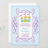 Invitation d'anniversaire au château de Rapunzel (Devant / Derrière)