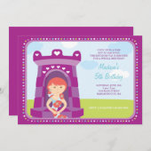 Invitation d'anniversaire au château de Rapunzel (Devant / Derrière)