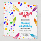 Invitation d'anniversaire au crayon mignon (Devant / Derrière)