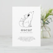 Invitation d'anniversaire au dessin de renard en l (Debout devant)