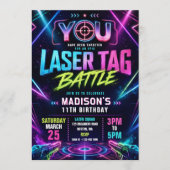 Invitation d'anniversaire au Laser Tag (Devant)