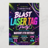 Invitation d'anniversaire au Laser Tag (Devant)