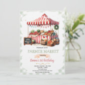 Invitation d'anniversaire au marché de fermier (Debout devant)