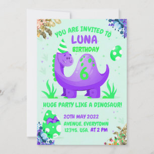 Invitation d'anniversaire au monde des dinosaures