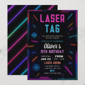 Invitation d'anniversaire au Neon Laser Tag (Devant / Derrière)