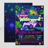Invitation d'anniversaire au parc aquatique