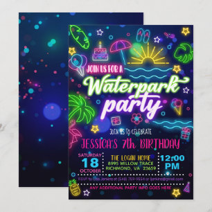 Invitation d'anniversaire au parc aquatique
