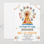 Invitation d'anniversaire au parc d'attractions (Devant / Derrière)