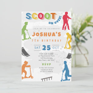 Invitation d'anniversaire au parc de trottinette f
