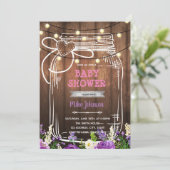 Invitation d'anniversaire au pot Mason violet douc (Debout devant)