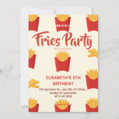 Invitation d'anniversaire au restaurant Frites (Devant)