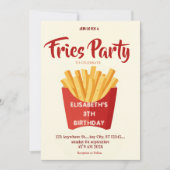 Invitation d'anniversaire au restaurant Frites (Devant)