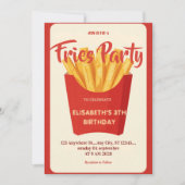 Invitation d'anniversaire au restaurant Frites (Devant)