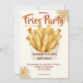 Invitation d'anniversaire au restaurant Frites (Devant)