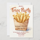 Invitation d'anniversaire au restaurant Frites (Devant)