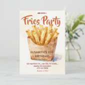 Invitation d'anniversaire au restaurant Frites (Debout devant)
