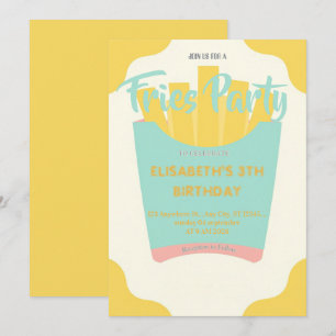 Invitation d'anniversaire au restaurant Frites