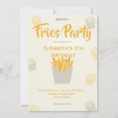 Invitation d'anniversaire au restaurant Frites (Devant)