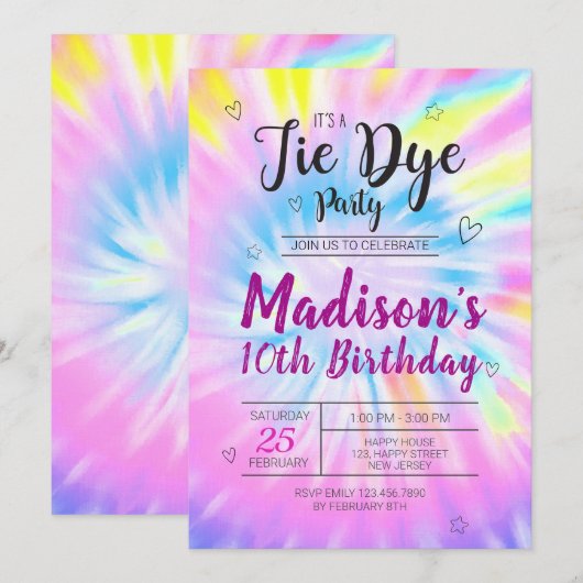 Invitation d'anniversaire au roller Neon (Devant / Derrière)