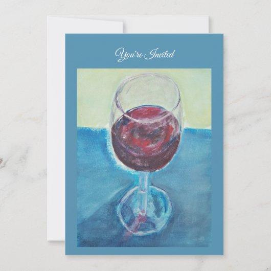 Invitation d'anniversaire au vin rouge, invitation (Devant)