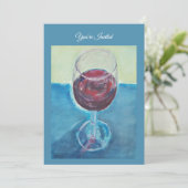 Invitation d'anniversaire au vin rouge, invitation (Debout devant)