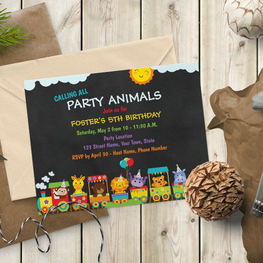 Invitation d'anniversaire au zoo