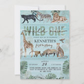 Invitation d'anniversaire au zoo Wild One (Devant)