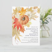 Invitation d'anniversaire automnal rustique (Debout devant)