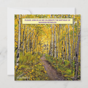 Invitation d'anniversaire Automne Aspen – Forêt Do