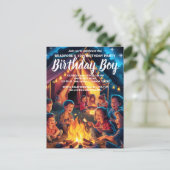 Invitation d'anniversaire autour d'un feu de camp  (Debout devant)