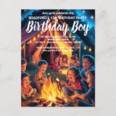 Invitation d'anniversaire autour d'un feu de camp  (Devant)