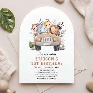 Invitation d'anniversaire aux animaux de la savane