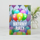 Invitation d'anniversaire aux ballons (Debout devant)