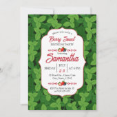 Invitation d'anniversaire aux feuilles vertes et b (Devant)