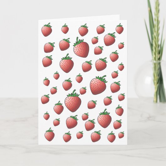 Invitation d'anniversaire aux fraises (Devant)
