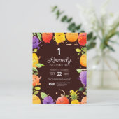 Invitation d'anniversaire aux fruits mignons  (Debout devant)