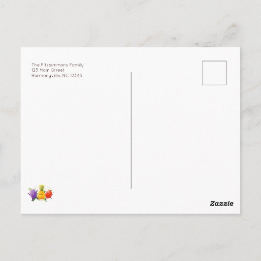 Invitation d'anniversaire aux fruits mignons  (Dos)