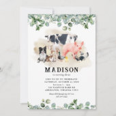 Invitation d'anniversaire aux mignons animaux de l (Devant)