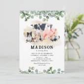 Invitation d'anniversaire aux mignons animaux de l (Debout devant)