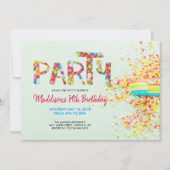 Invitation d'anniversaire aux paillettes (Devant)