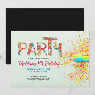 Invitation d'anniversaire aux paillettes