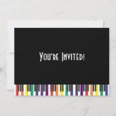 Invitation d'anniversaire aux touches de piano arc (Devant)
