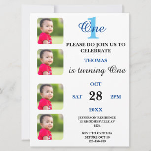 Invitation d'anniversaire avec 4 images