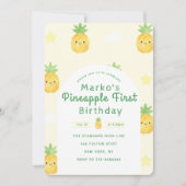 Invitation d'anniversaire avec ananas pour le prem (Devant)