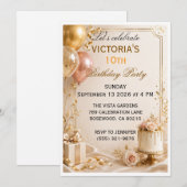 Invitation d'anniversaire avec ballon (Devant / Derrière)
