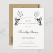 Invitation d'anniversaire avec ballon et colibri e (Devant / Derrière)