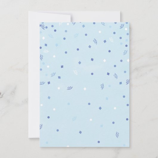 Invitation d'anniversaire avec ballons bleus (Dos)