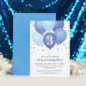 Invitation d'anniversaire avec ballons bleus